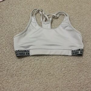 perfect condition, worn lightly, white under armour bra, size S